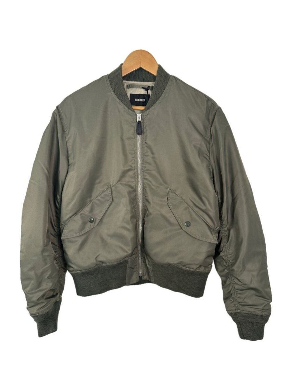 Buck Mason Men’s Flight Nylon Bomber Jacket Green Military Utility M NWT* Sample